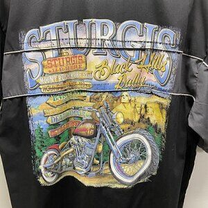 Sturgis Black Hills Rally 2016 Black 2XL Short Sleeve Button Men's Shirt